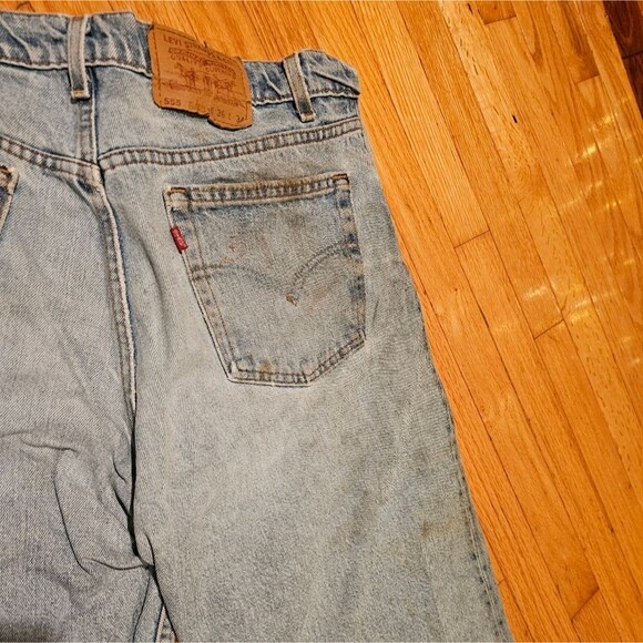 Men's Levi's Relaxed Fit Strait Leg 555 36x34 Distressed/Stained - Picture 6 of 8